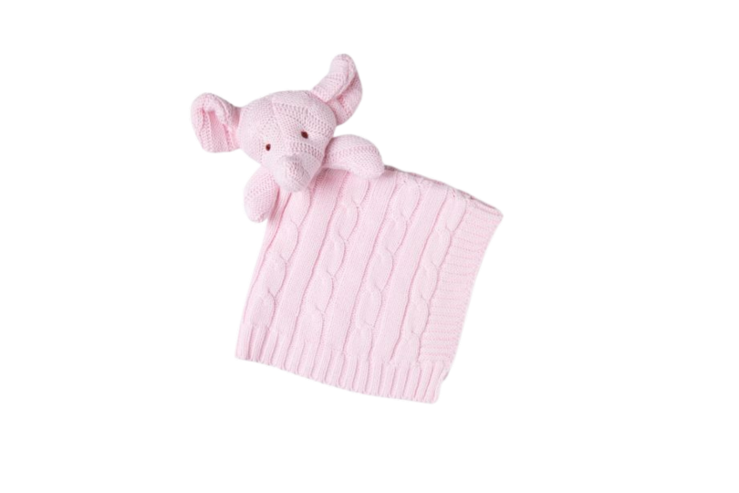 Baby Mode Signature brand
100% Cotton Knit security blanket - Elephant (Pink)
Blanket: 13" X 13"