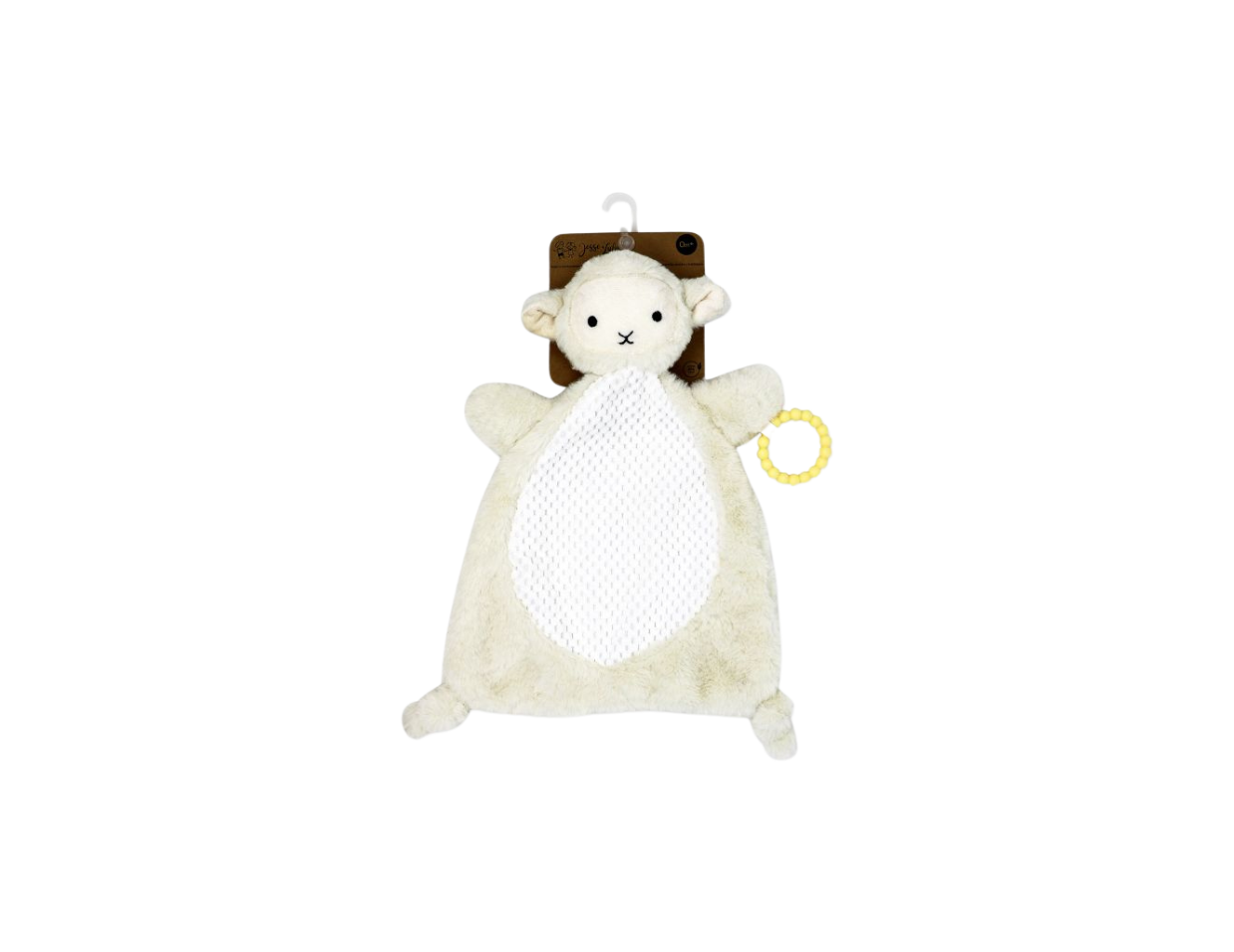 The flat plush activity toy-Ivory lamb is perfect for babies from 0 months and up. Made from 100% polyester. Lightweight and portable, it's perfect for on the go play. BPA free teether.
-Machine washable for easy cleaning.
-15" high