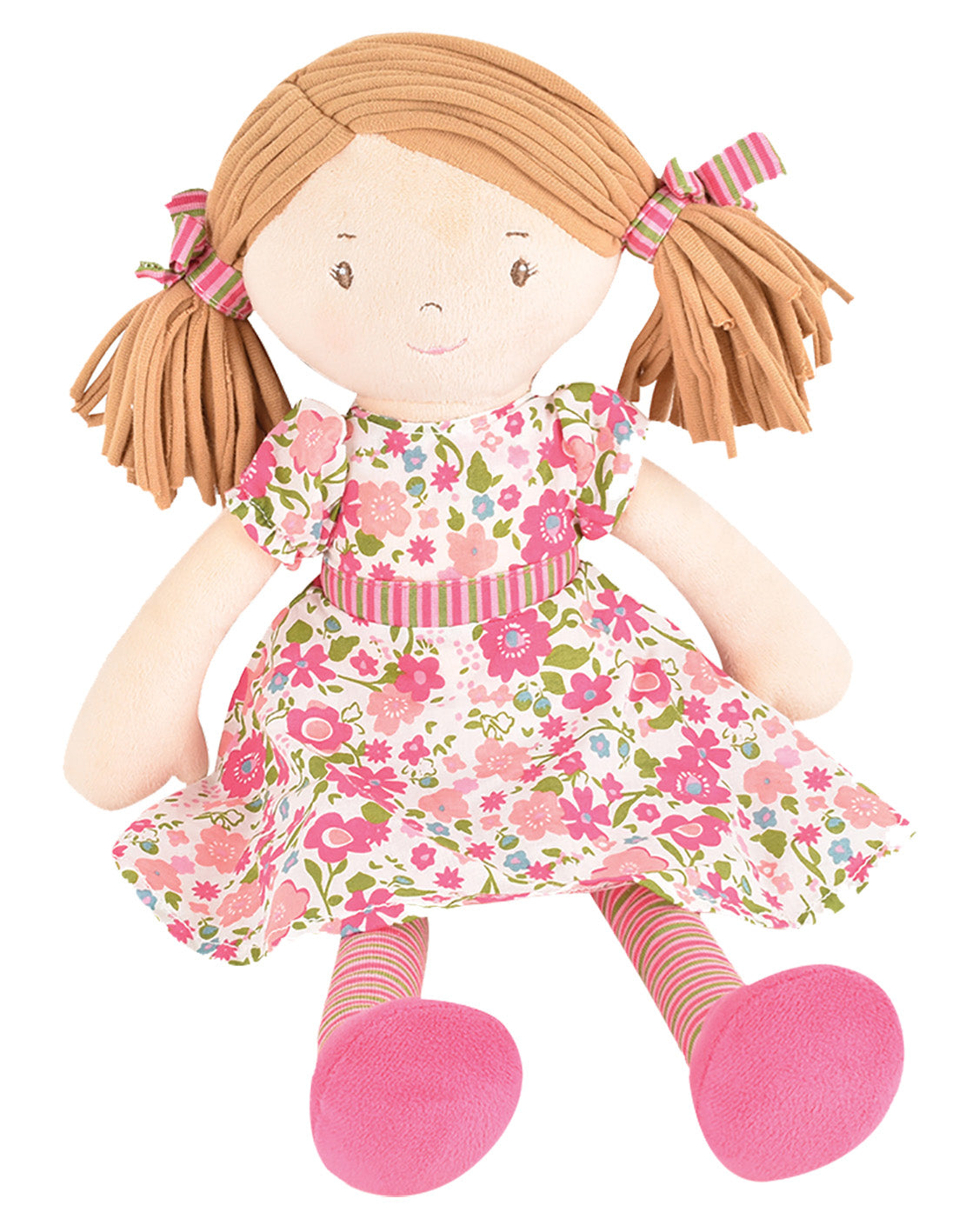 A charming, adventure-loving doll who enjoys tea parties, cake and cucumber sandwiches, always dressed to impress.
Height: 15.7, with a soft body, embroidered features, and printed clothing.
Perfect for ages 0+ months