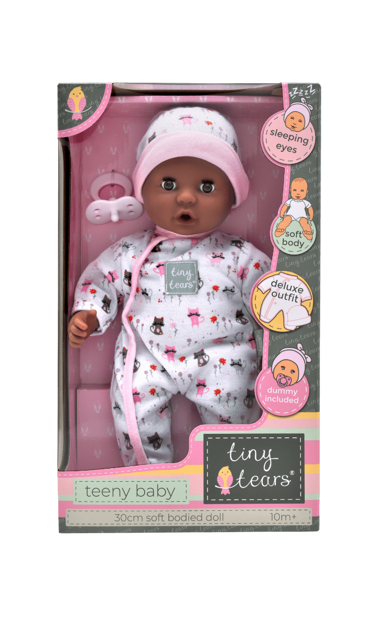 Teeny Baby is an adorable cuddly baby doll. A soft bodied doll wearing a deluxe outfit. Perfect for ages 10m+.
Doll Size: 30cm