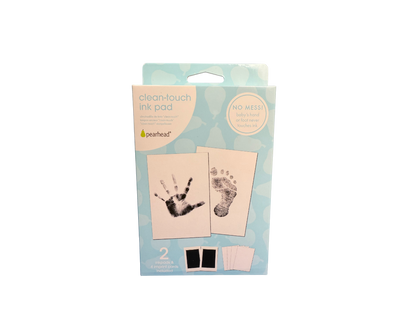 -Our Clean-Touch Ink Pad set is a mess-free and easy way to create a lasting memory of your baby's tiny print. Just press your baby's hand or foot onto the ink pad to transfer a detailed print. Your baby's skin will never touch the ink. Now you will always be able to remember how little your baby's piggies were! Our ink pads are for newborns only and are a two-time use maximum. Ink pads will accommodate hands/ feet up to 3.5" long x 2.25" wide.