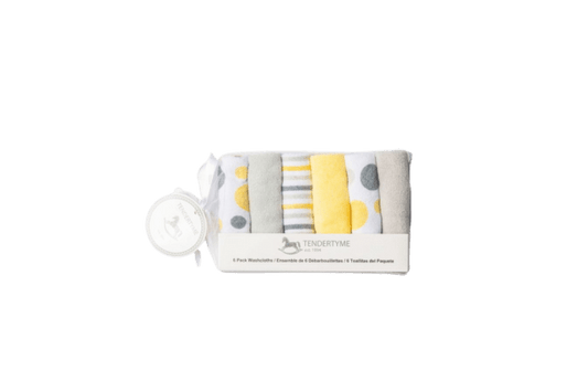 Tendertyme's Neutral washcloths 6-pack

Soft, durable washcloths in a convenient pack. Perfect for gentle cleansing and care routines for baby.

Made of 80% cotton and 20% polyester.

9"x9"&nbsp;