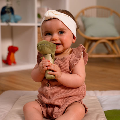 Baby playing with Squeaker Rattle - Rex the Tyrannosaurus