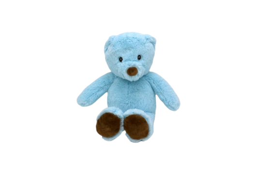 8" Soft Plush blue bear.

100% Polyester. Machine washable and dryer friendly.

Perfect gift for all ages!