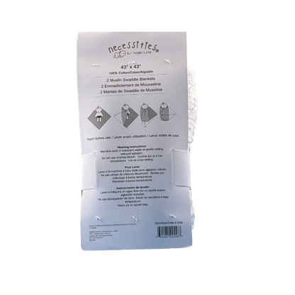 Necessities by Tendertyme's Blue Star Wave Muslin Swaddle Blankets on display. Made of soft breathable muslin, perfect for a good night's sleep.

-Set of Two.
-100 % Cotton

43"x43"