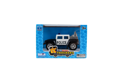 The DLT102 Lil Truckers Police ATV is a rugged and ready toy car, perfect for children aged 3 and up. Measuring approximately 5 inches in length, it's designed for little hands and is part of a collectible set. This toy is built to take on any obstacles, inspiring imaginative and fun play. Get your child ready for exciting adventures with this durable and engaging Police ATV toy car.