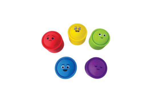 Build essential fine motor skills with this colorful set of silicone poppers.
Use your fingers to pop these in and out, for fun sensory fidget play. With 5 unique emoji faces, these poppers are also a great way to introduce SEL skills to young learners.
Ages: 3Y+