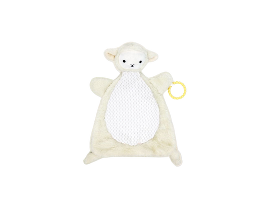 The flat plush activity toy-Ivory lamb is perfect for babies from 0 months and up. Made from 100% polyester. Lightweight and portable, it's perfect for on the go play. BPA free teether.

-Machine washable for easy cleaning.

-15" high