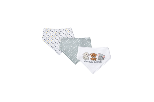 Keep your little one clean and stylish with our Precious Moments 3 Pack grey bib set. Soft and absorbent, perfect for mealtime.