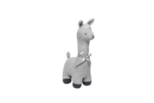 Cuddle up with our grey Baby Mode Signature cable knit stuffed llama. A soft and huggable companion for your little one's nursery. Perfect for play and snuggles.

100% Cotton-Exterior

100% Polyester-Fill

Dimensions: 7"x4"x12"H