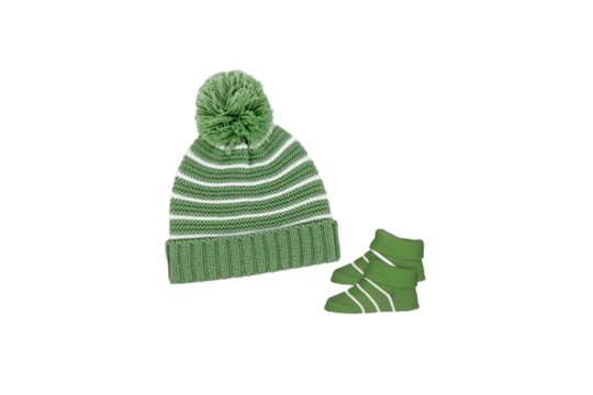 Baby Mode Signature's Navy Knit Hat &amp; Bootie Set is a cozy essential for your little one. Designed for infants 0-6 months, this stylish ensemble keeps your baby warm as temperatures drop.

The set includes:
• Knit hat with a faux fur pom pom
• Matching cozy booties