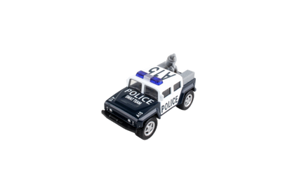 The DLT102 Lil Truckers Police ATV is a rugged and ready toy car, perfect for children aged 3 and up. Measuring approximately 5 inches in length, it's designed for little hands and is part of a collectible set. This toy is built to take on any obstacles, inspiring imaginative and fun play. Get your child ready for exciting adventures with this durable and engaging Police ATV toy car.