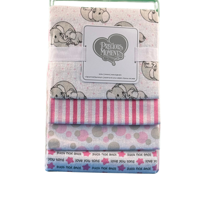 The Love You Tons Flannel Receiving Blankets on Display