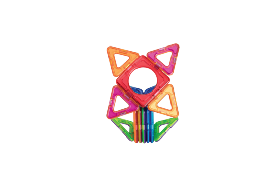 Introduces a new Magformers shape: square with circle inside (2 included in this set)! This new shape creates additional building opportunities, including circular windows or portholes! Also includes 4 square and 8 triangle Magformers shapes, plus a 19-page idea booklet.