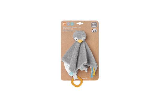 Martin The Penguin-Baby Comforter on a brown display box