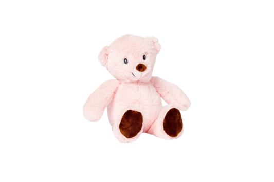 8" Soft plush pink bear.

100% Polyester. Machine washable and dryer friendly.

Perfect gift for all ages!