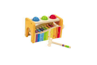 Pounding sends the balls tinkling over the xylophone. Pull out the keyboard and the xylophone can be played solo.

Ages: 12 Months+