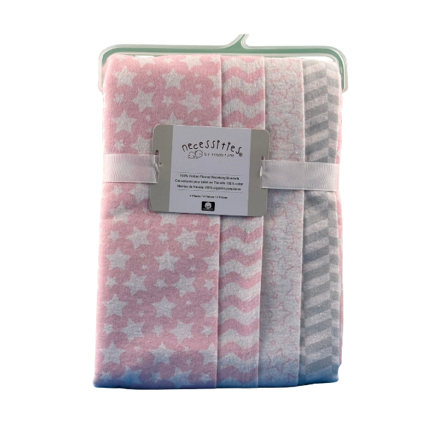 Necessities By Tendertyme receiving Blankets- 4 Pack&nbsp on display

Soft and cozy receiving blankets featuring pink stars/wavy patterns. Perfect for newborns.

100% Cotton
28" x 26"