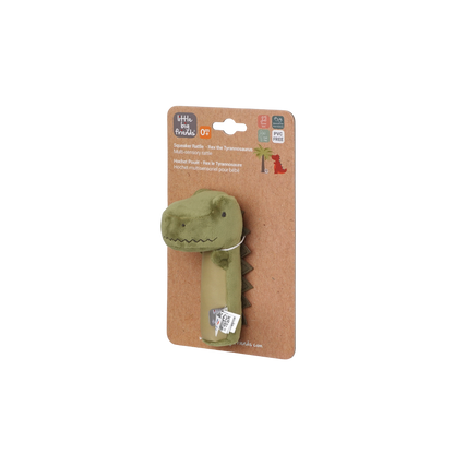 Squeaker Rattle - Rex the Tyrannosaurus on a brown display box