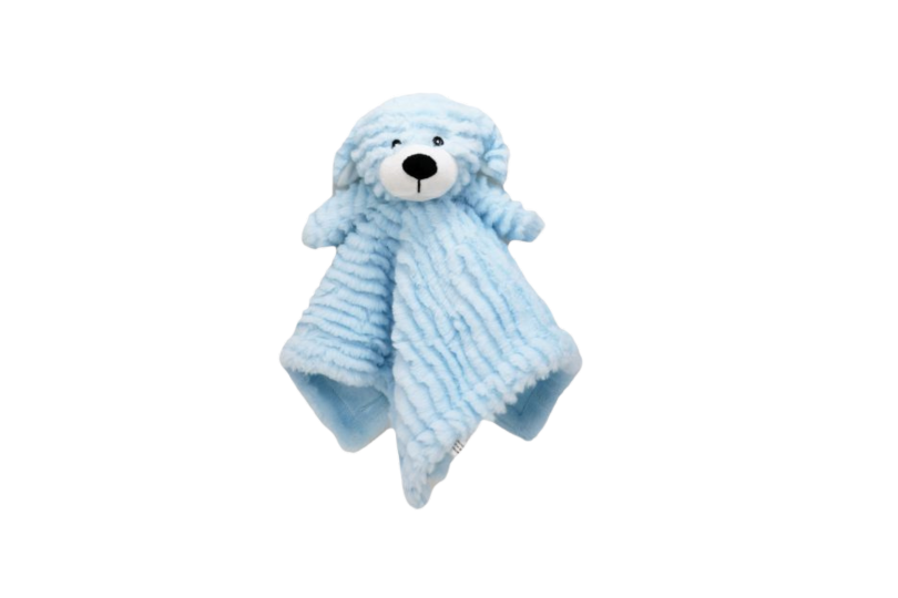 Snuggle up with the charming&nbsp;Ridged Plush Nunu Security Blanket - Blue Dog&nbsp;from Baby Mode! This plush security blanket combines comfort and cuteness, featuring a friendly blue dog that will quickly become your child's favorite companion. 