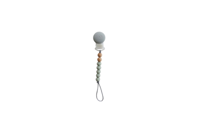 Made with food grade silicone beads making them safe to teethe on and gentle on baby's gums. Free of BPA, lead, cadmium, phthalates and other heavy metals.

Washing Instructions: Wash pacifier clip in warm soapy water, rinse and pat dry. Not dishwasher or sterilizer safe.
