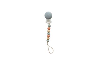 Keep pacifiers clean &amp; secure with this award-winning clip &amp; teether set! Food-grade silicone beads are safe for teething. Clips to baby's clothes to prevent loss. BPA-free. Easy to clean. Not dishwasher or sterilizer safe.
