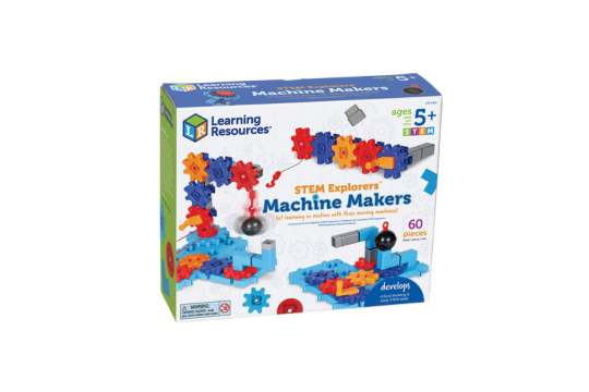 Kids solve this set's STEM challenges as they design, build and tweak their own moving machines.

-Build critical thinking and early STEM skills with every challenge

-Set of 55 pieces includes pulleys, gears, belt drives. Works with all Gears! Gears! Gears! products.

Ages: 5 Years+