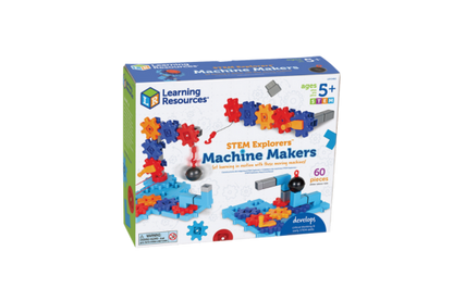 Kids solve this set's STEM challenges as they design, build and tweak their own moving machines.

-Build critical thinking and early STEM skills with every challenge

-Set of 55 pieces includes pulleys, gears, belt drives. Works with all Gears! Gears! Gears! products.

Ages: 5 Years+