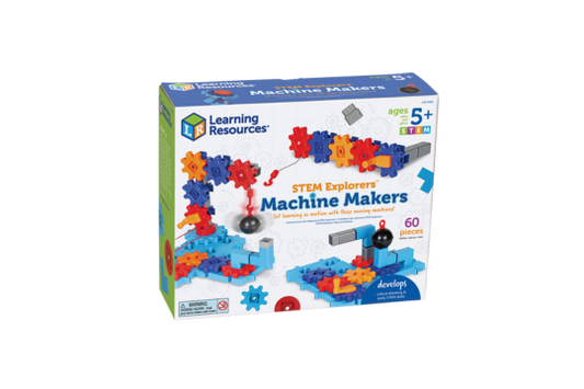 Kids solve this set's STEM challenges as they design, build and tweak their own moving machines.

-Build critical thinking and early STEM skills with every challenge

-Set of 55 pieces includes pulleys, gears, belt drives. Works with all Gears! Gears! Gears! products.

Ages: 5 Years+
