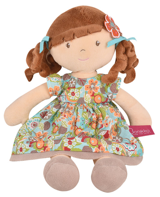 Summer is a soft, cuddly rag doll with curly pigtails, a floral dress, and matching ribbons. She loves tea parties and horse riding and is perfect for snuggles.

Size: 13.7

Perfect for ages 0+months