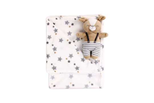 TAHARI BABY Brand

Super Soft Plush Dog Blanket And Buddy

100% Polyester

Blanket: 30" x 40"

Toy Height: 12"