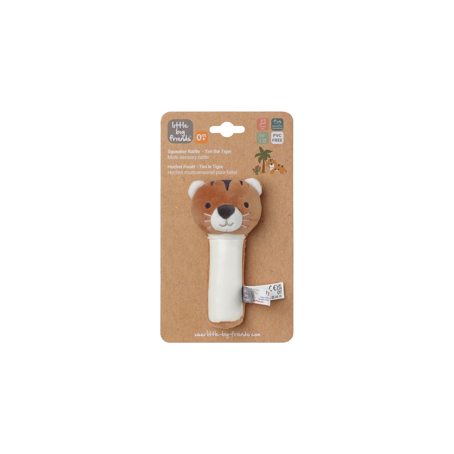 Tim the Tiger on a brown display box