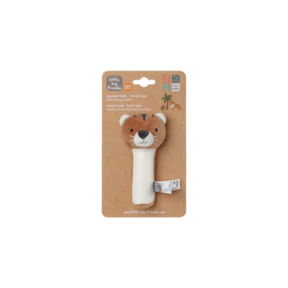 Tim the Tiger on a brown display box