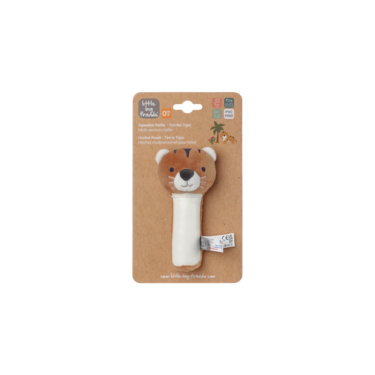 Tim the Tiger on a brown display box