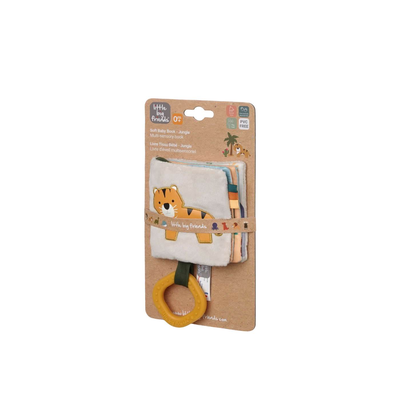 Soft Baby Book - Jungle on a brown box display
