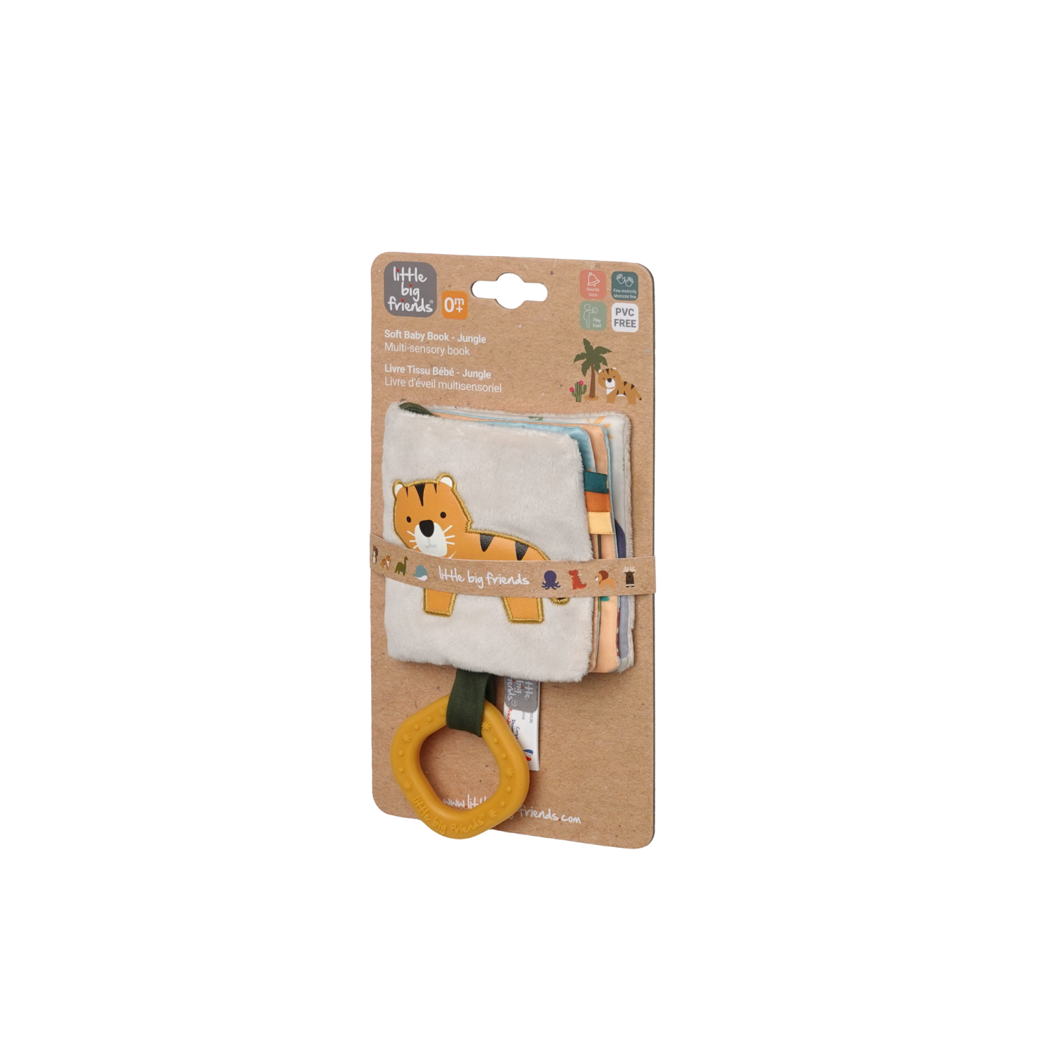 Soft Baby Book - Jungle on a brown box display