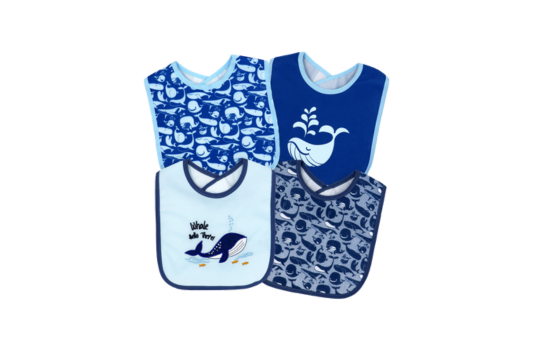 Make mealtime a breeze with our buba baby 4 pack whale bib set. Soft and absorbent, perfect for messy eaters.