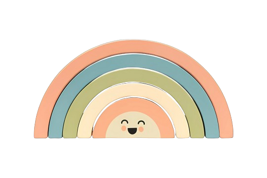 -Includes 5 multicolor muted tone arches perfect for learning and exploring new&nbsp; concepts. Perfect for ages 12 months+

-This fun staking rainbow toy will help parents and their little ones create special memories they will share and love for years to come!