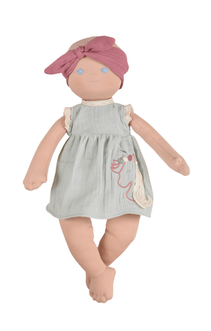 Made from organic, non-toxic materials for safety. This doll is soft, huggable with an eco-friendly design.
Doll Size: 17"