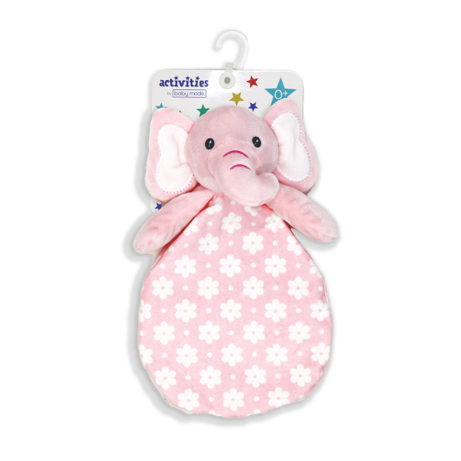 Activities by baby mode crinkle toy pink elephant is perfect for reaching, pulling and squeezing. It's a must have for sensory play, providing your little one with a comforting and calming effect.  100% Polyester  Ages: 0 months+   