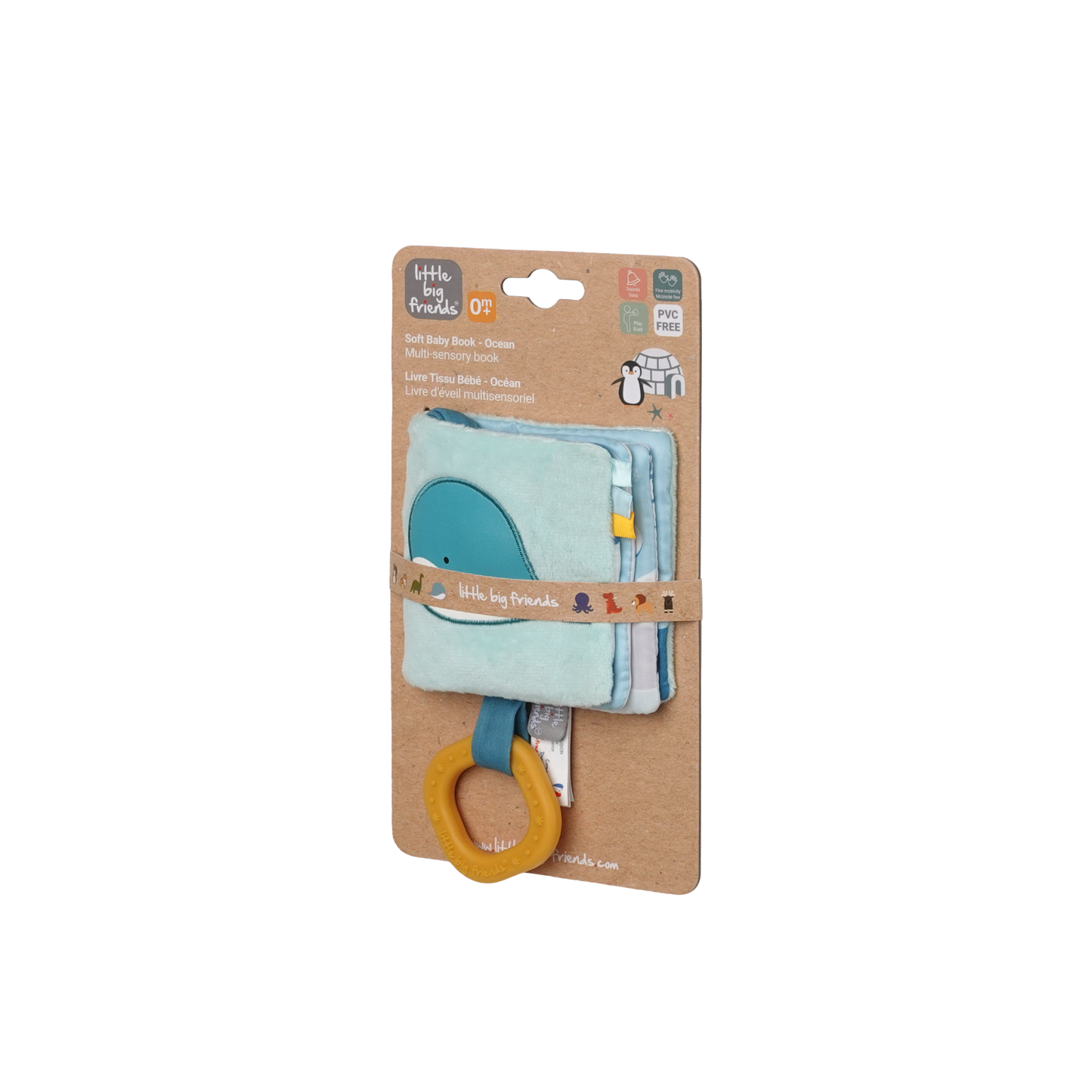 Soft Baby Book - Ocean on a brown display box